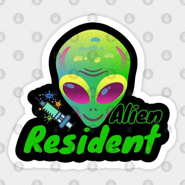 Resident Alien T-Shirt Sticker by Mara Bun